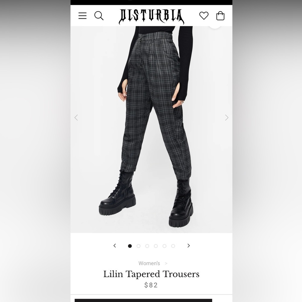 Disturbia Tapered Plaid Trousers